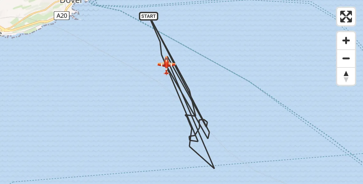 Flight route Coastguard Drone English Channel - English Channel, 08 August 2026, 09:34