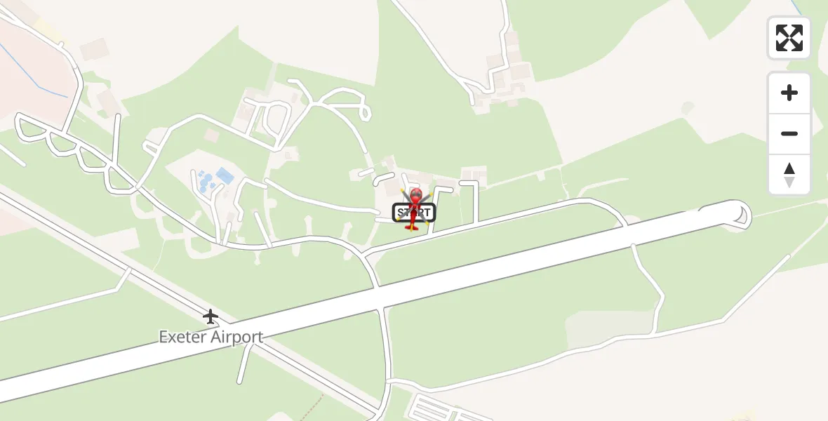 Flight route Air Ambulance Helicopter Exeter International Airport - Exeter International Airport, 08 August 2026, 09:47