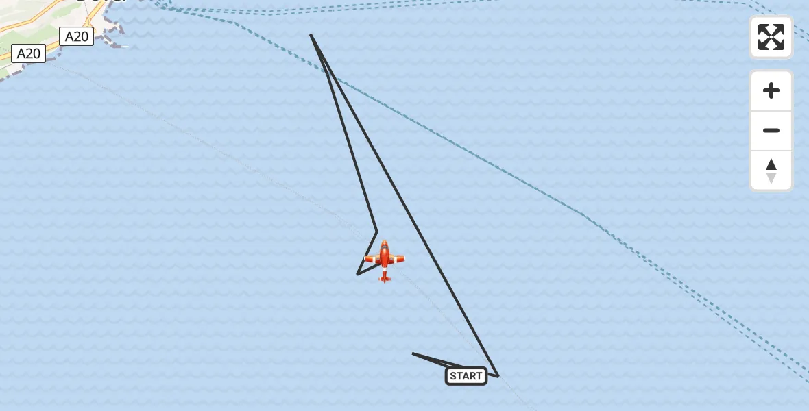 Flight route Coastguard Drone English Channel - English Channel, 08 August 2026, 09:51
