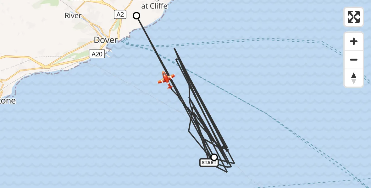Flight route Coastguard Drone English Channel - English Channel, 08 August 2026, 10:16