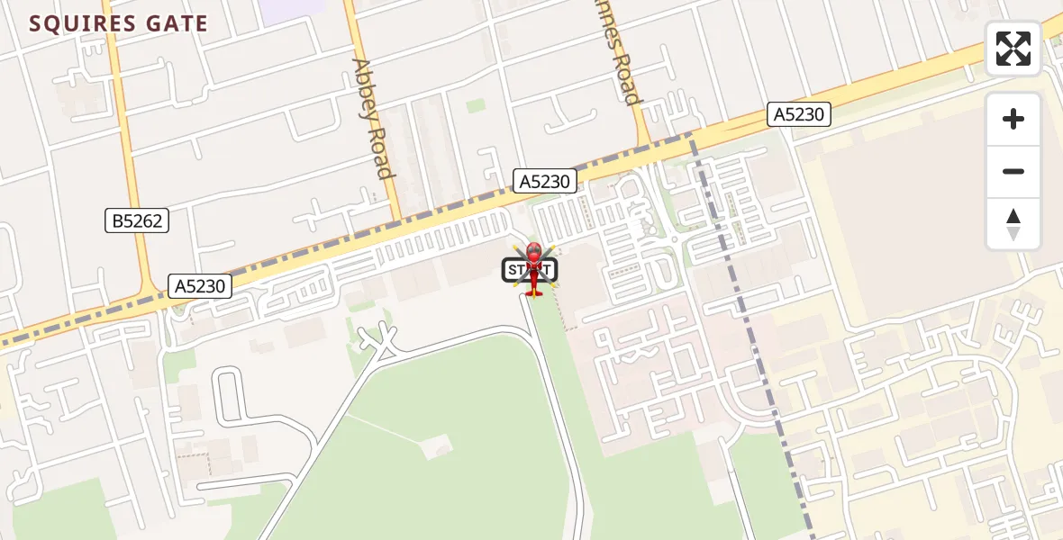 Flight route Air Ambulance Helicopter Blackpool Airport - Blackpool Airport, 08 August 2026, 11:23