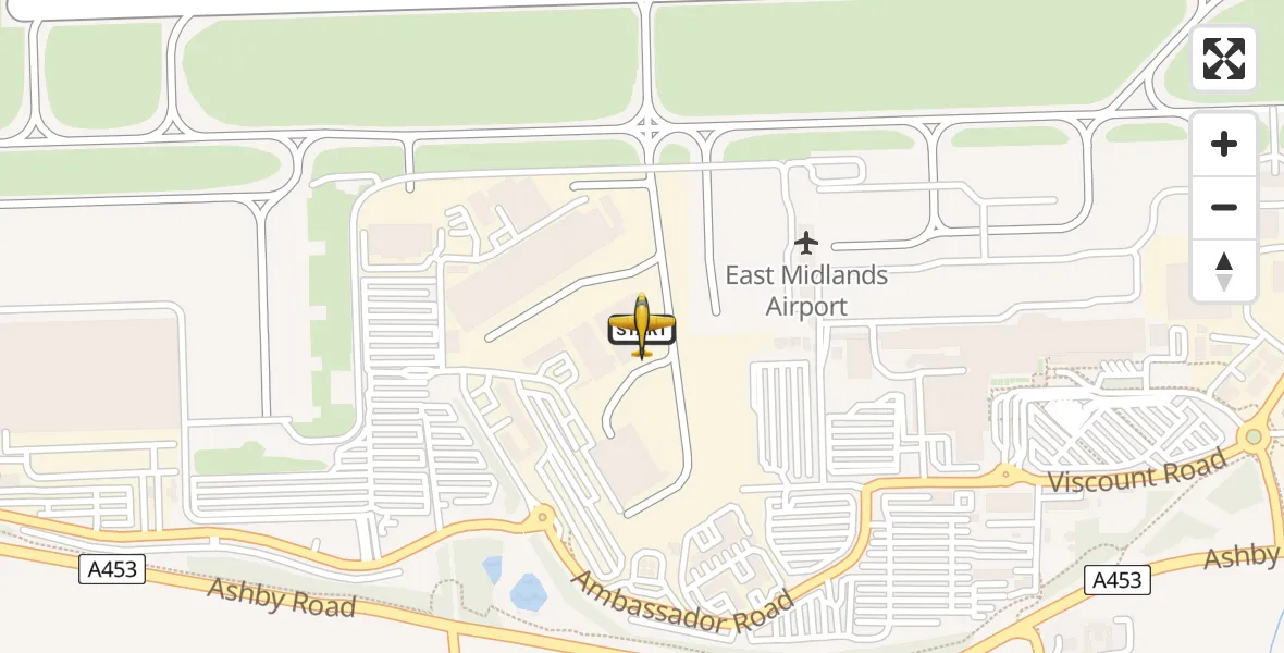 Flight route Police Aircraft East Midlands Airport - East Midlands Airport, 08 August 2026, 13:01