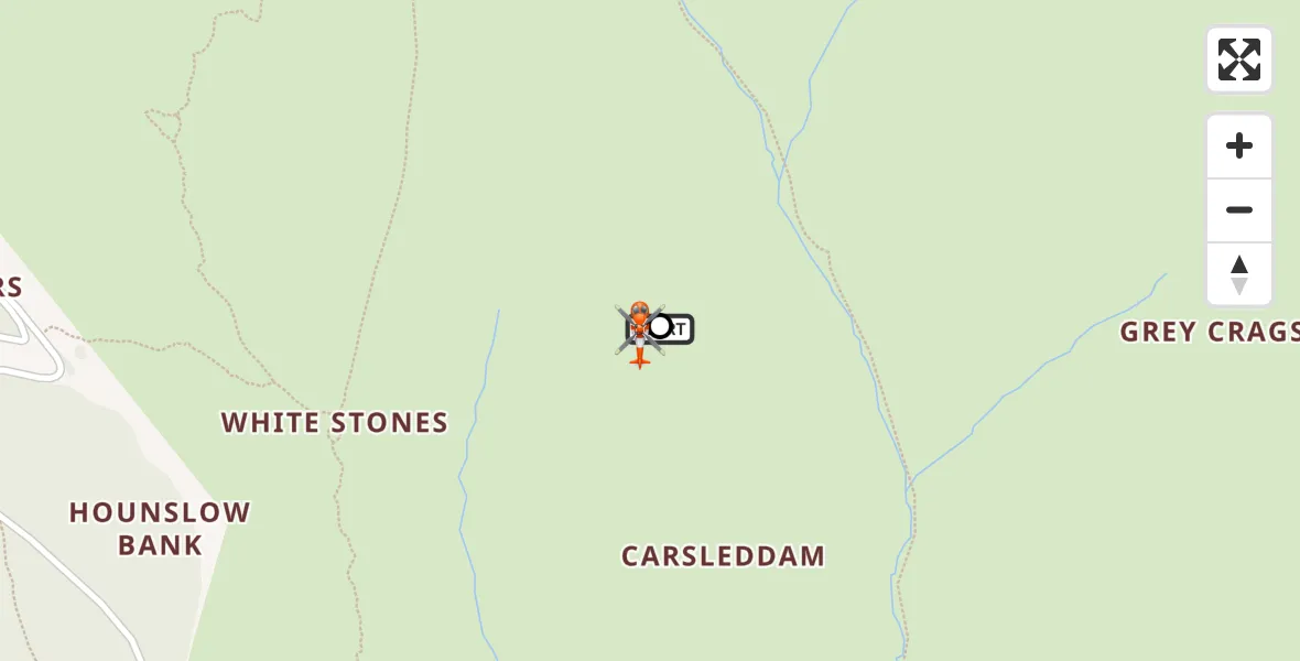 Flight route Coastguard Helicopter Applethwaite - Bassenthwaite, 08 August 2026, 13:56