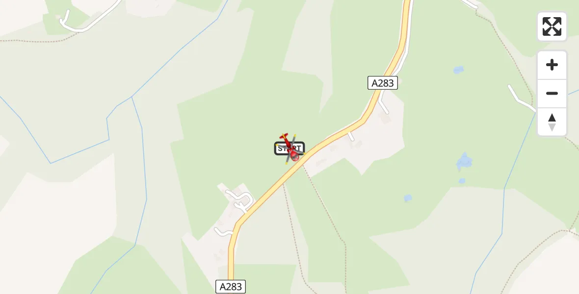 Flight route Air Ambulance Helicopter Chiddingfold - Chiddingfold, 08 August 2026, 14:18