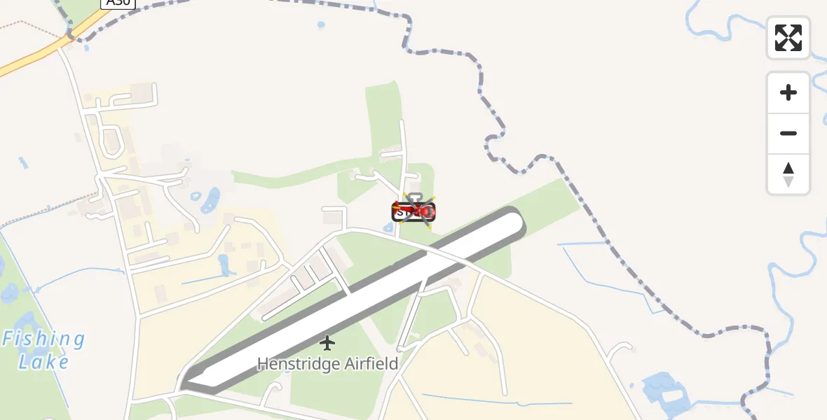Flight route Air Ambulance Helicopter Henstridge Airfield - Henstridge Airfield, 08 August 2026, 18:06