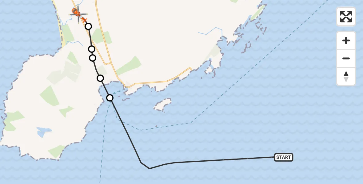 Flight route Coastguard Helicopter Inner Seas - Glenegedale, 09 August 2026, 00:03