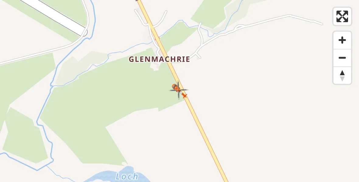 Flight route Coastguard Helicopter Glenegedale - Glenegedale, 09 August 2026, 00:10