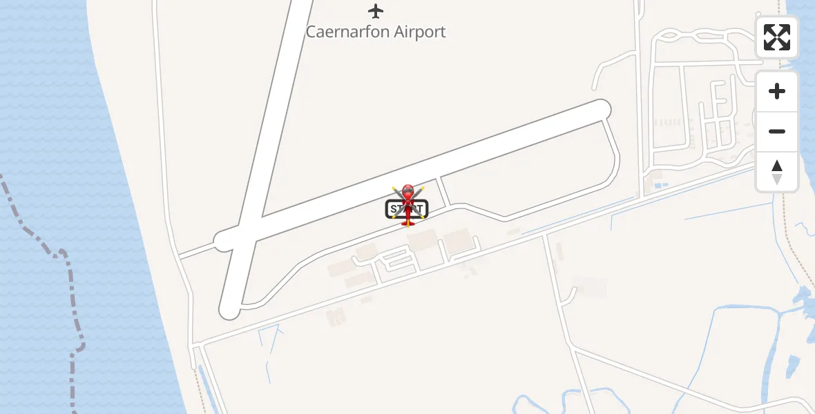 Flight route Air Ambulance Helicopter Caernarfon Airport - Caernarfon Airport, 09 August 2026, 09:19