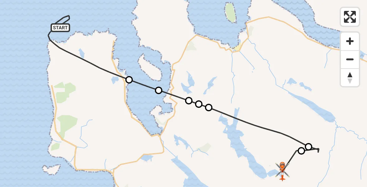 Flight route Coastguard Helicopter Inner Seas - Highland, 09 August 2026, 09:46