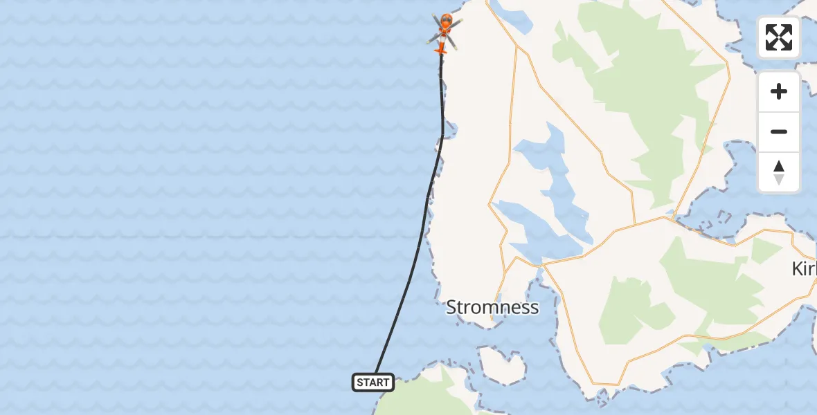 Flight route Coastguard Helicopter North Atlantic Ocean - North Atlantic Ocean, 09 August 2026, 15:05