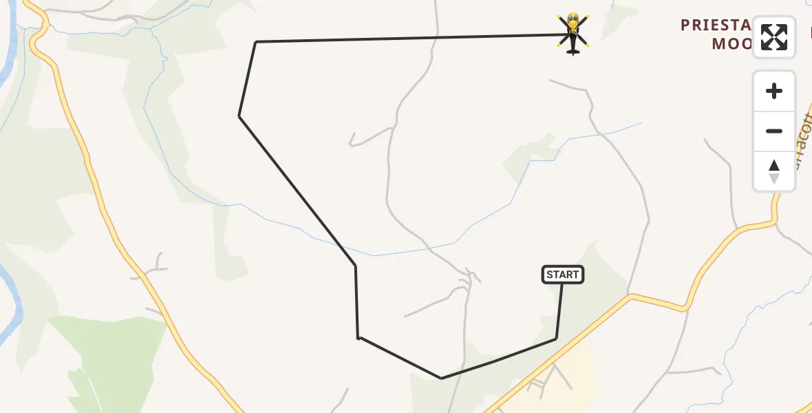 Flight route Police Helicopter Great Torrington - Torridge, 09 August 2026, 21:24