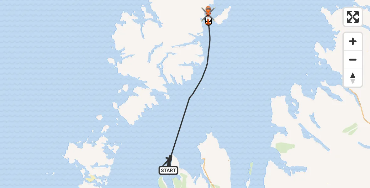 Flight route Coastguard Helicopter Inner Seas - Stornoway Airport, 10 August 2026, 02:21