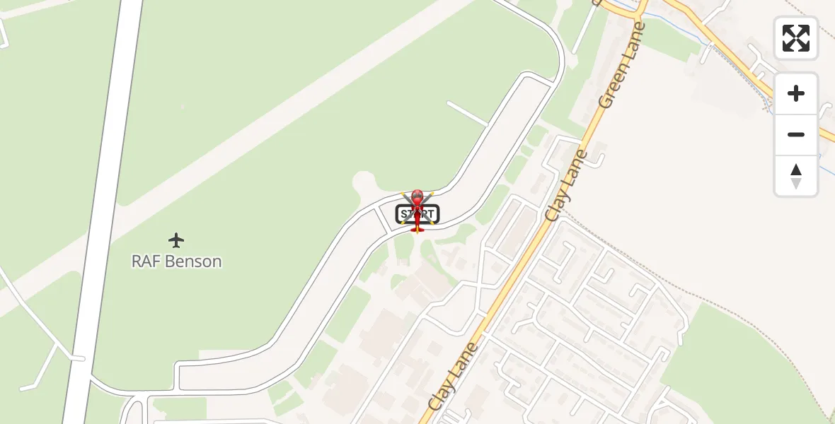 Flight route Air Ambulance Helicopter RAF Benson - RAF Benson, 10 August 2026, 06:35