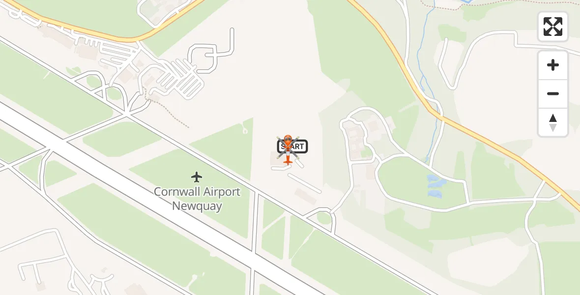 Flight route Coastguard Helicopter Cornwall Airport Newquay - Cornwall Airport Newquay, 10 August 2026, 06:48