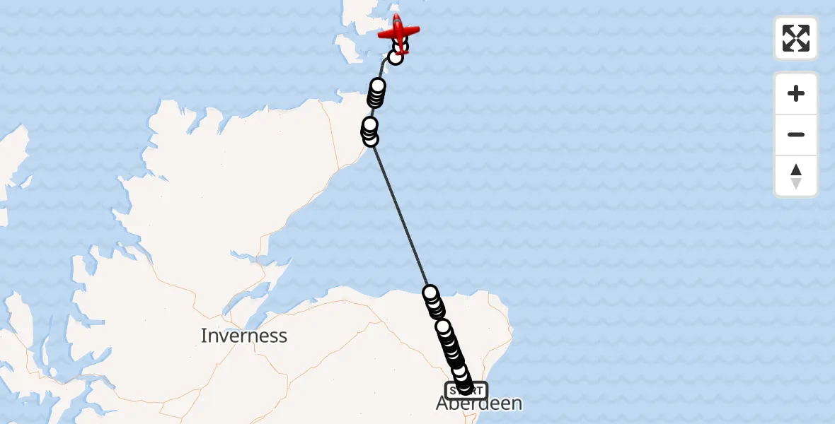 Flight route Air Ambulance Aircraft Aberdeen International Airport - Toab, 10 August 2026, 10:18