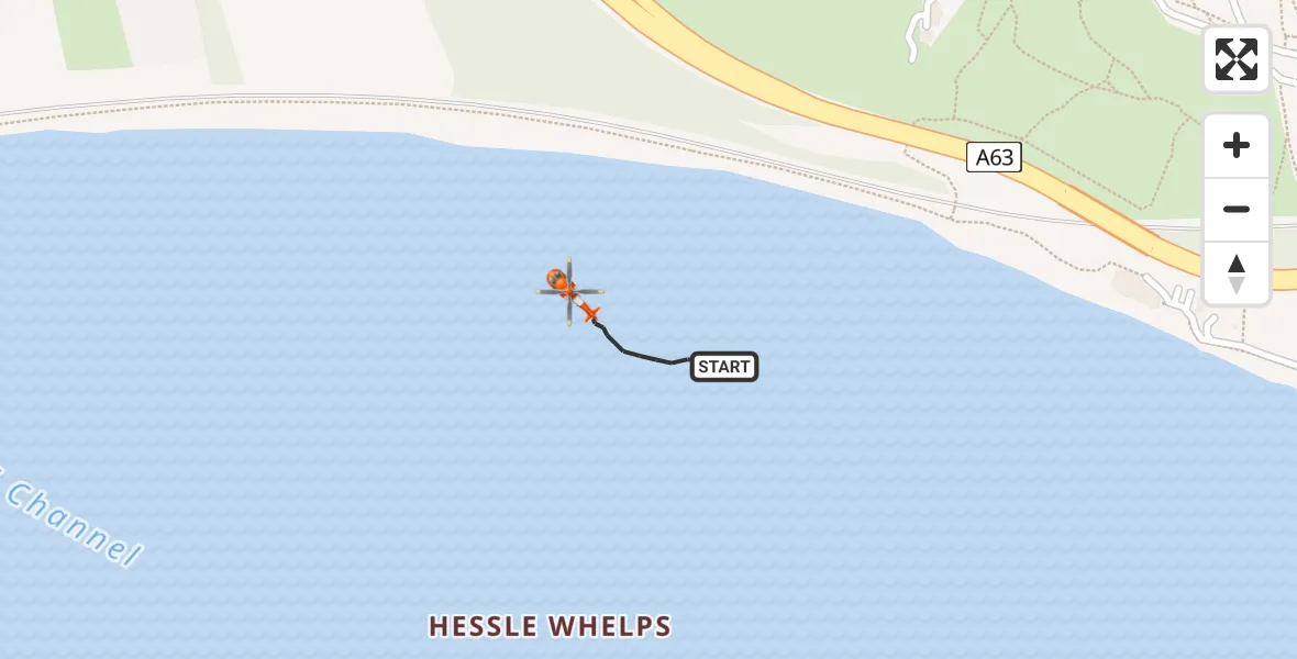 Flight route Coastguard Helicopter Hessle - Hessle, 10 August 2026, 12:08