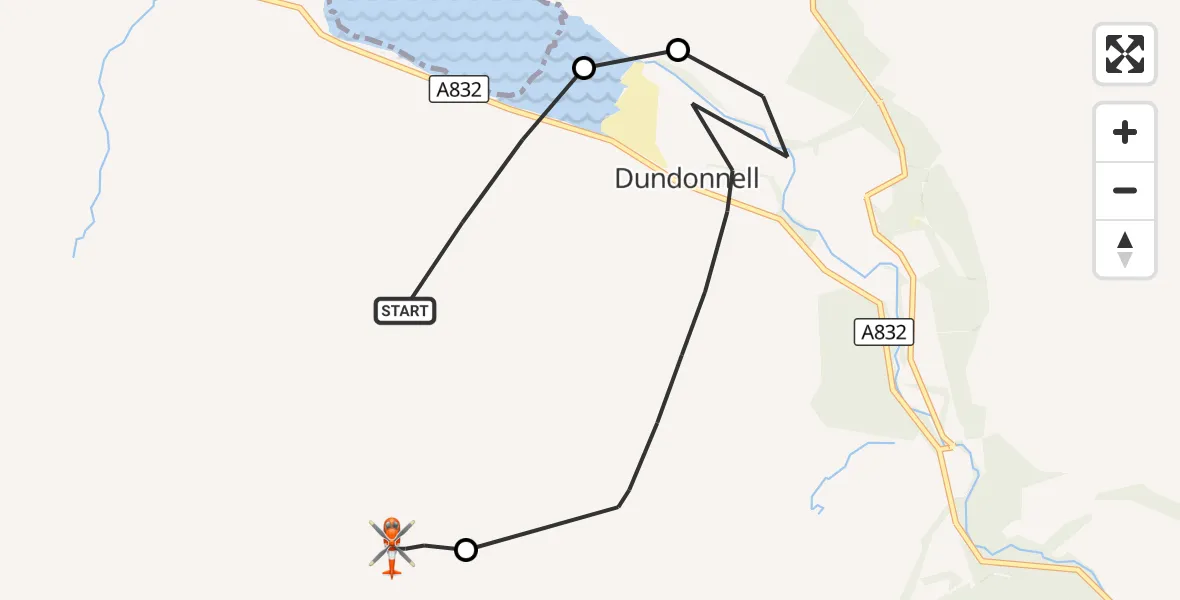 Flight route Coastguard Helicopter Dundonnell - An Teallach, 10 August 2026, 13:21