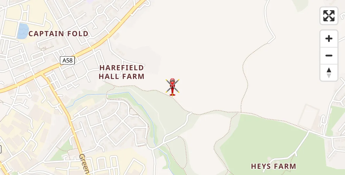 Flight route Air Ambulance Helicopter Rochdale - Rochdale, 10 August 2026, 13:59