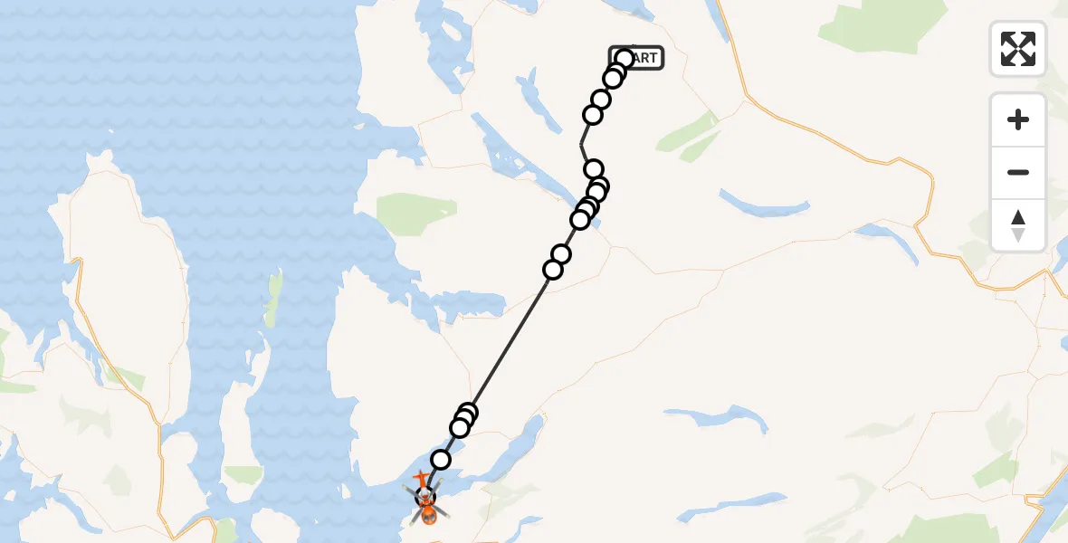 Flight route Coastguard Helicopter An Teallach - Plockton Airstrip, 10 August 2026, 14:11