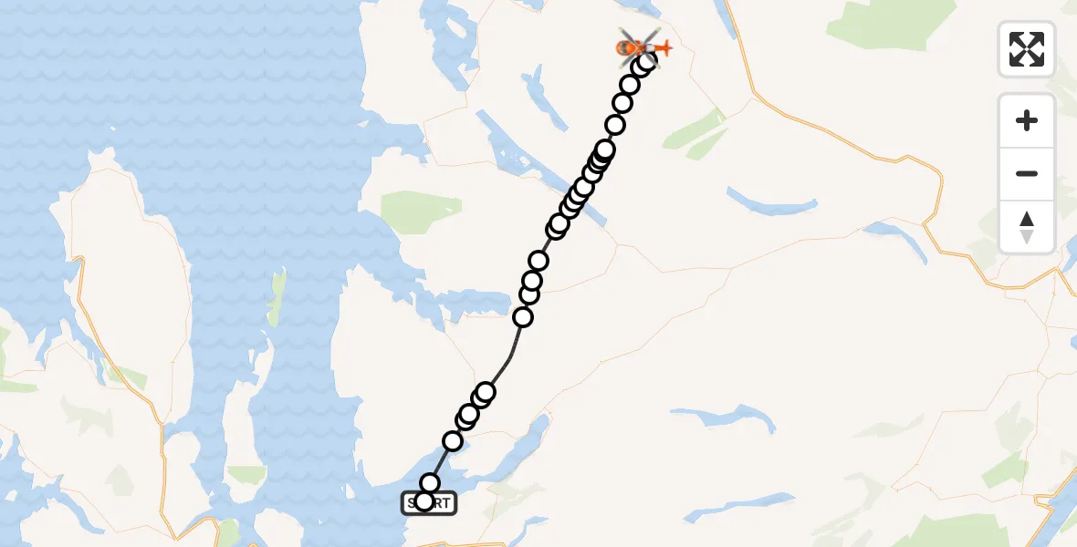 Flight route Coastguard Helicopter Plockton Airstrip - An Teallach, 10 August 2026, 15:08