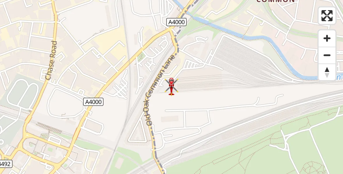 Flight route Air Ambulance Helicopter Old Oak Crossrail Depot - Old Oak Crossrail Depot, 10 August 2026, 15:58