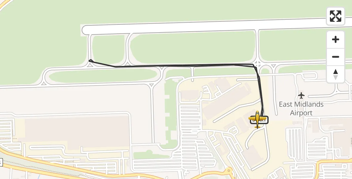 Flight route Police Aircraft East Midlands Airport - East Midlands Airport, 10 August 2026, 22:10