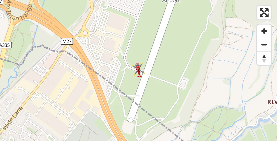 Flight route Air Ambulance Helicopter Southampton Airport - Southampton Airport, 10 August 2026, 22:49