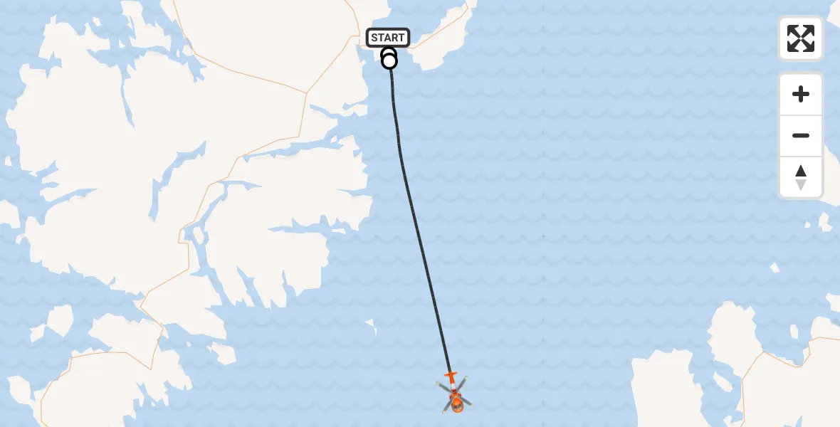 Flight route Coastguard Helicopter Stornoway Airport - Inner Seas, 11 August 2026, 00:55