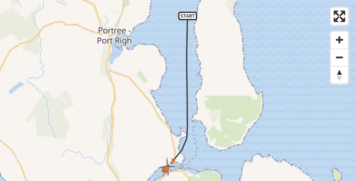 Flight route Coastguard Helicopter Inner Seas - Inner Seas, 11 August 2026, 01:20