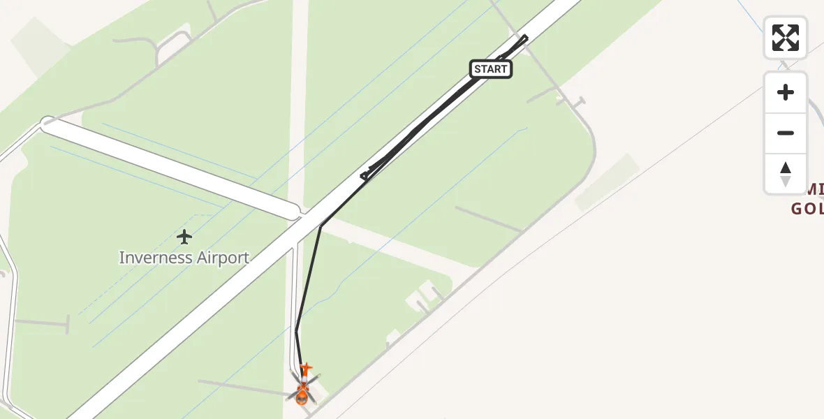Flight route Coastguard Helicopter Inverness Airport - Inverness Airport, 11 August 2026, 09:28