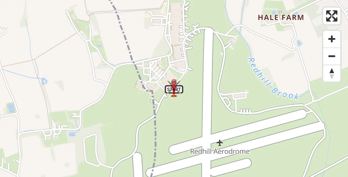 Flight route Air Ambulance Helicopter Redhill Aerodrome - Redhill Aerodrome, 11 August 2026, 10:57