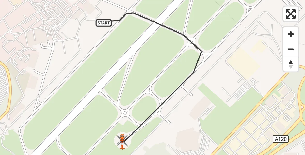 Flight route Coastguard Helicopter London Stansted Airport - London Stansted Airport, 11 August 2026, 11:54