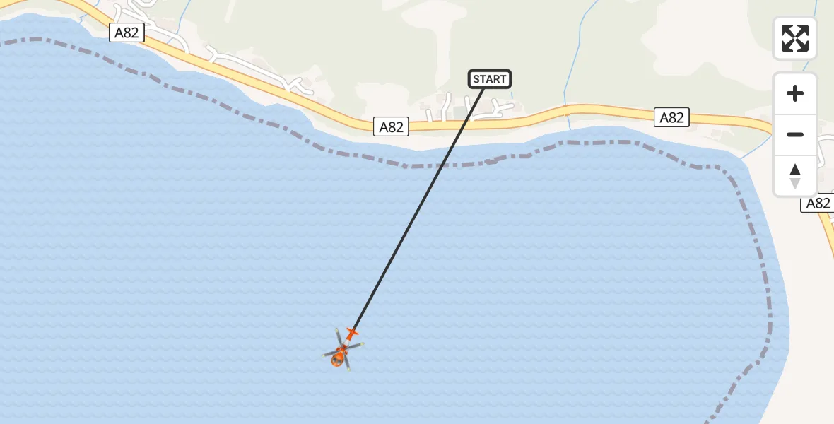 Flight route Coastguard Helicopter Onich - Onich, 11 August 2026, 13:40