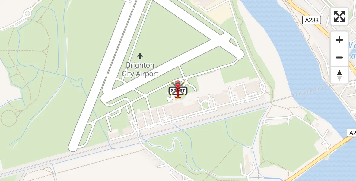 Flight route Air Ambulance Helicopter Brighton City Airport - Brighton City Airport, 11 August 2026, 14:25