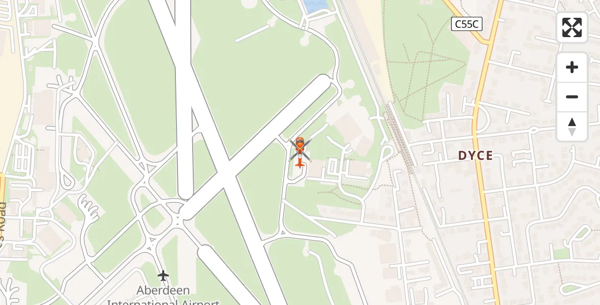 Flight route Coastguard Helicopter Aberdeen International Airport - Aberdeen International Airport, 11 August 2026, 14:26