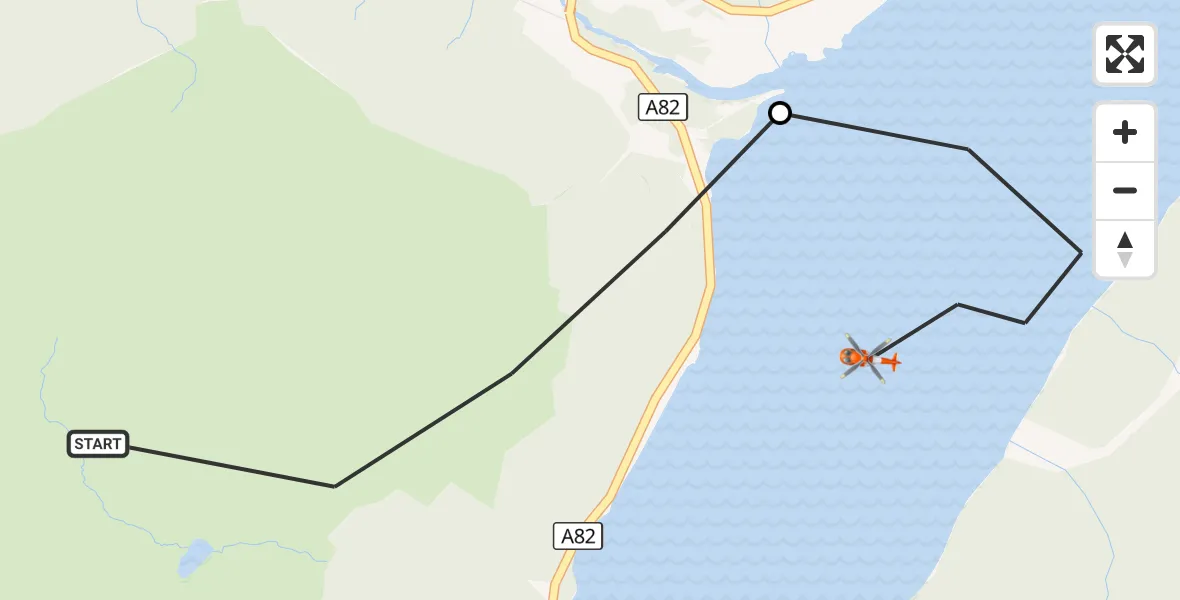 Flight route Coastguard Helicopter Invermoriston - Loch Ness, 11 August 2026, 15:34