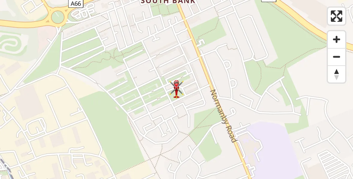 Flight route Air Ambulance Helicopter South Bank - South Bank, 11 August 2026, 17:41