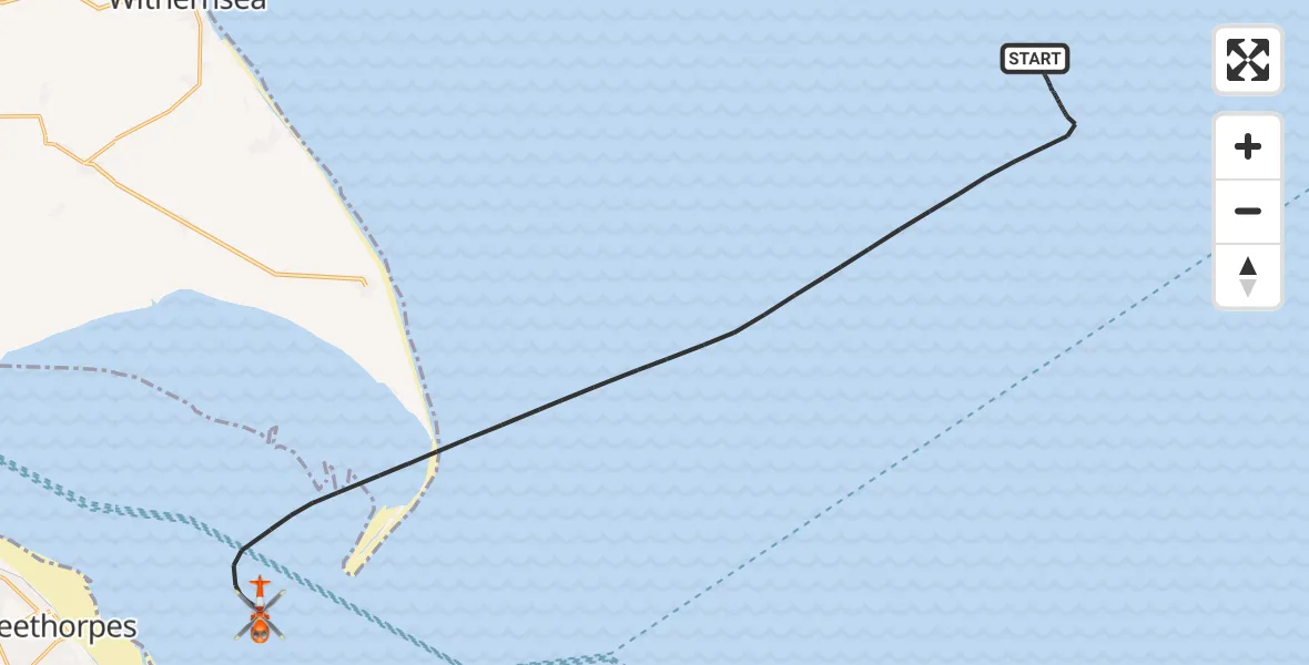 Flight route Coastguard Helicopter North Sea - North Sea, 11 August 2026, 18:59