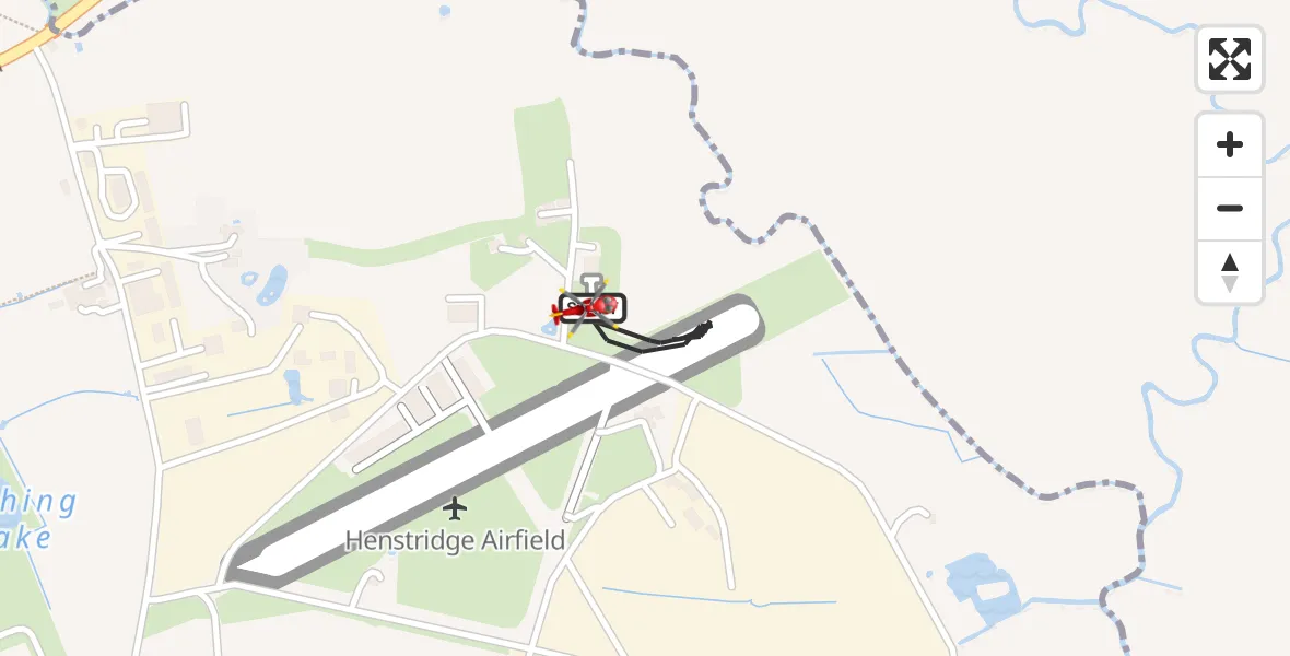 Flight route Air Ambulance Helicopter Henstridge Airfield - Henstridge Airfield, 12 August 2026, 08:05