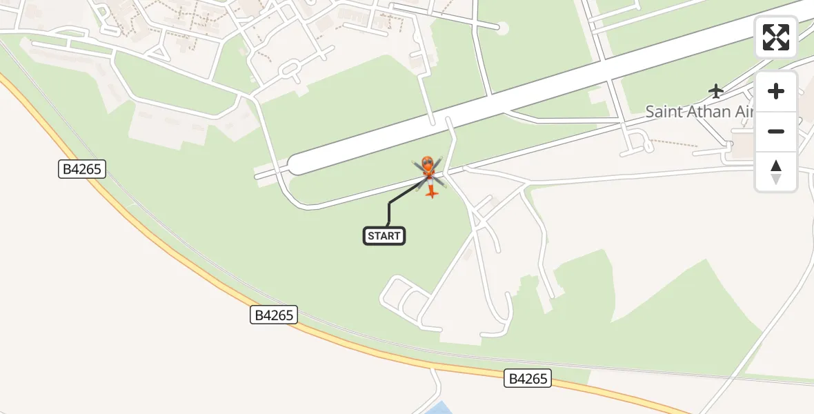 Flight route Coastguard Helicopter MOD St Athan - MOD St Athan, 12 August 2026, 08:47