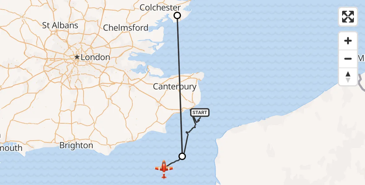 Flight route Coastguard Drone English Channel - English Channel, 12 August 2026, 08:51