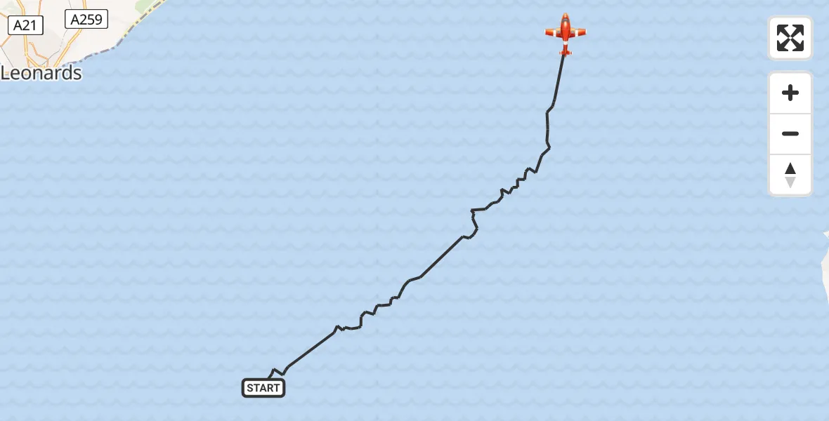 Flight route Coastguard Drone English Channel - English Channel, 12 August 2026, 09:32