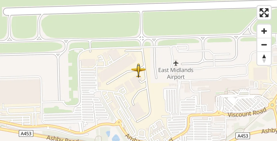 Flight route Police Aircraft East Midlands Airport - East Midlands Airport, 12 August 2026, 09:40
