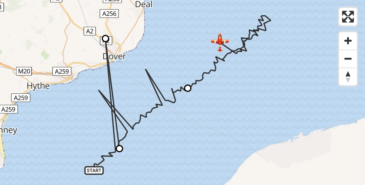 Flight route Coastguard Drone English Channel - North Sea, 12 August 2026, 10:00