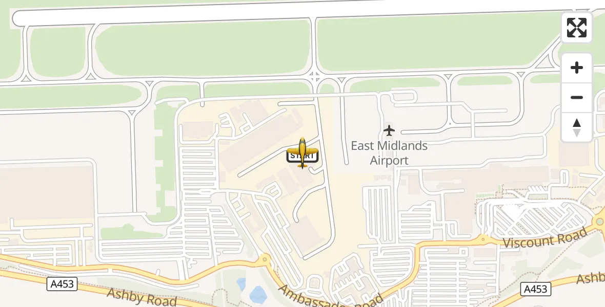 Flight route Police Aircraft East Midlands Airport - East Midlands Airport, 12 August 2026, 10:35