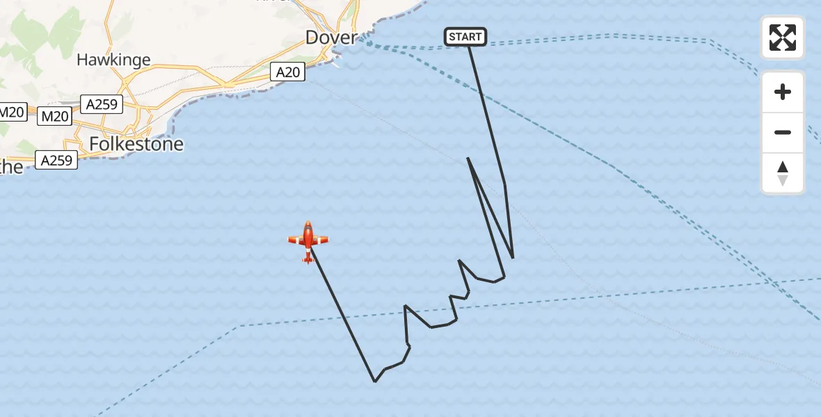 Flight route Coastguard Drone English Channel - English Channel, 12 August 2026, 10:43