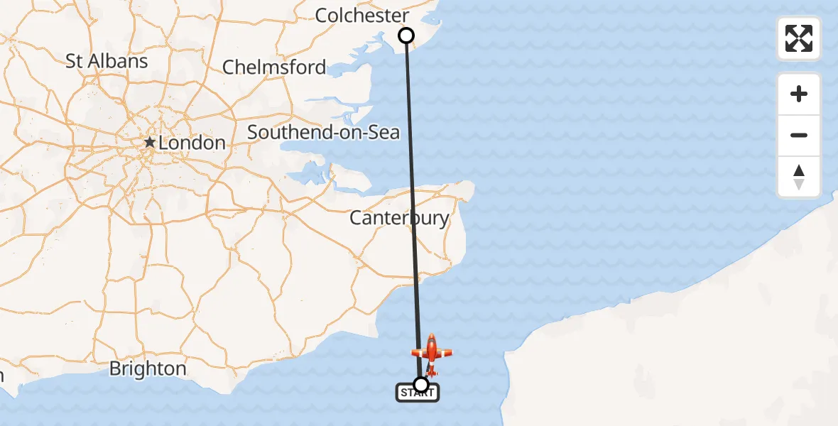 Flight route Coastguard Drone English Channel - English Channel, 12 August 2026, 11:13
