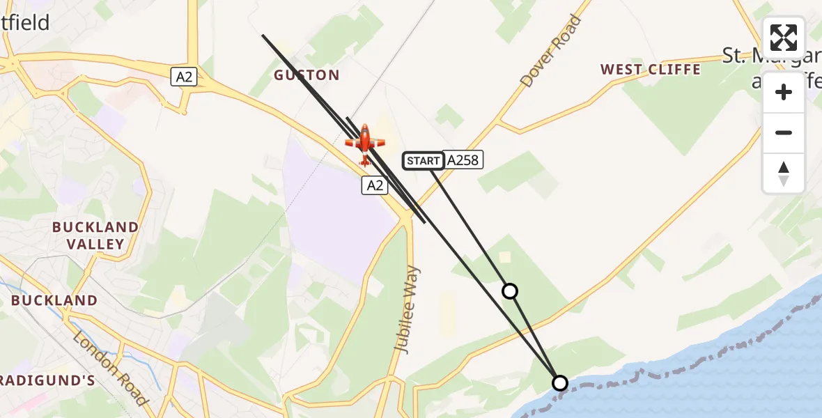 Flight route Coastguard Drone Dover - Dover, 12 August 2026, 12:08