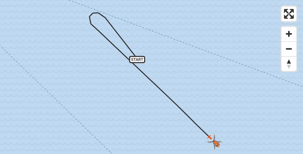 Flight route Coastguard Helicopter Inner Seas - Inner Seas, 12 August 2026, 22:03