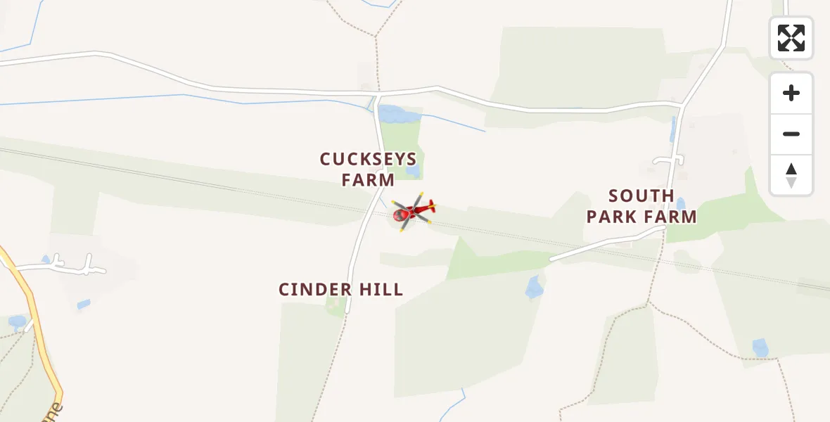 Flight route Air Ambulance Helicopter Tandridge - Tandridge, 12 August 2026, 22:08
